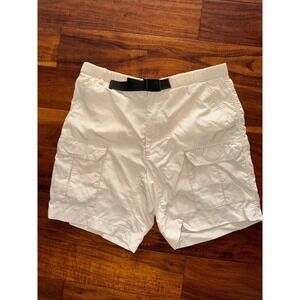 L.L.Bean Sportif Cargo Shorts Mens Beige Utility Belted Casual Outdoor Size 34